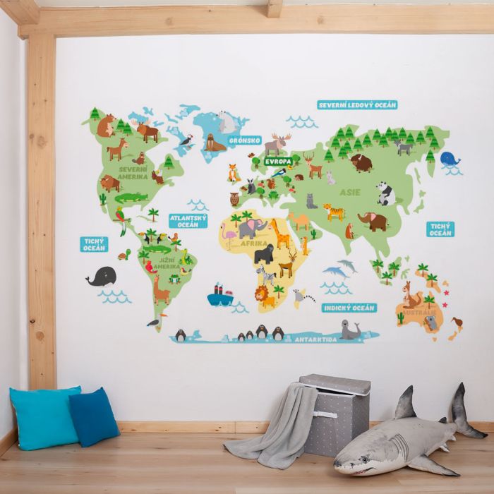 dětská mapa světa